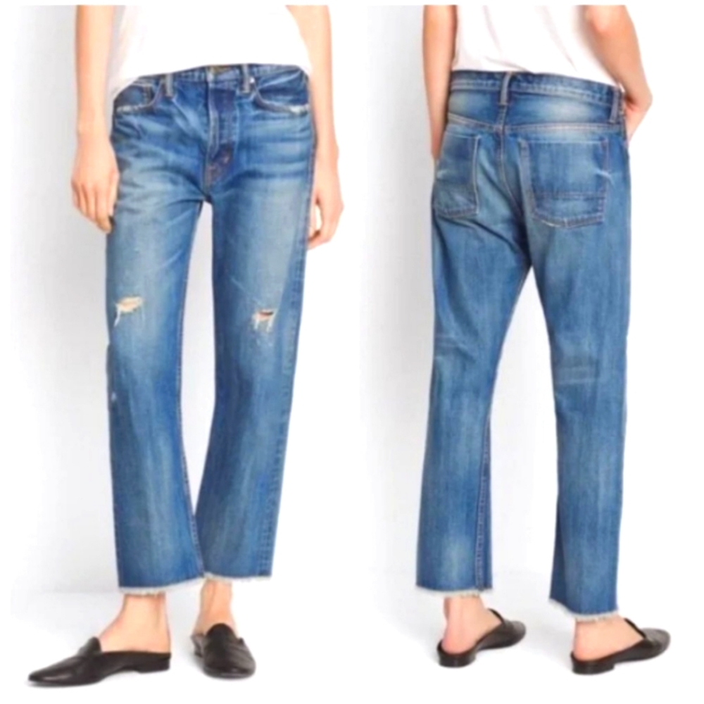 Vince Union Slouch Distressed Crop Straight Jeans | Size 26 | like new!